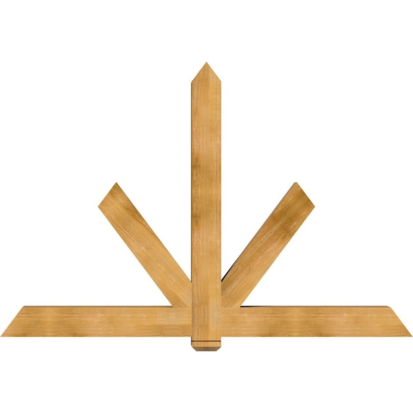 Ekena Millwork Kennewick Rough Sawn Timber Gable Bracket, Western Red Cedar, 84"W x 56"H x 6"D x 6"F, 16/12 Pitch GBW084X56X0606KEN00RWR - main